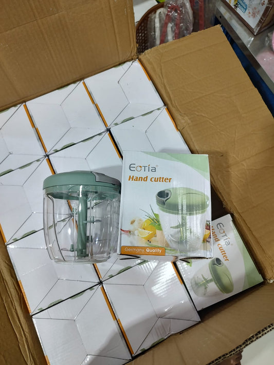Manual Pull-String Household Vegetable Cutter & Meat Chopper – Multi-Function Hand - 3 Blade